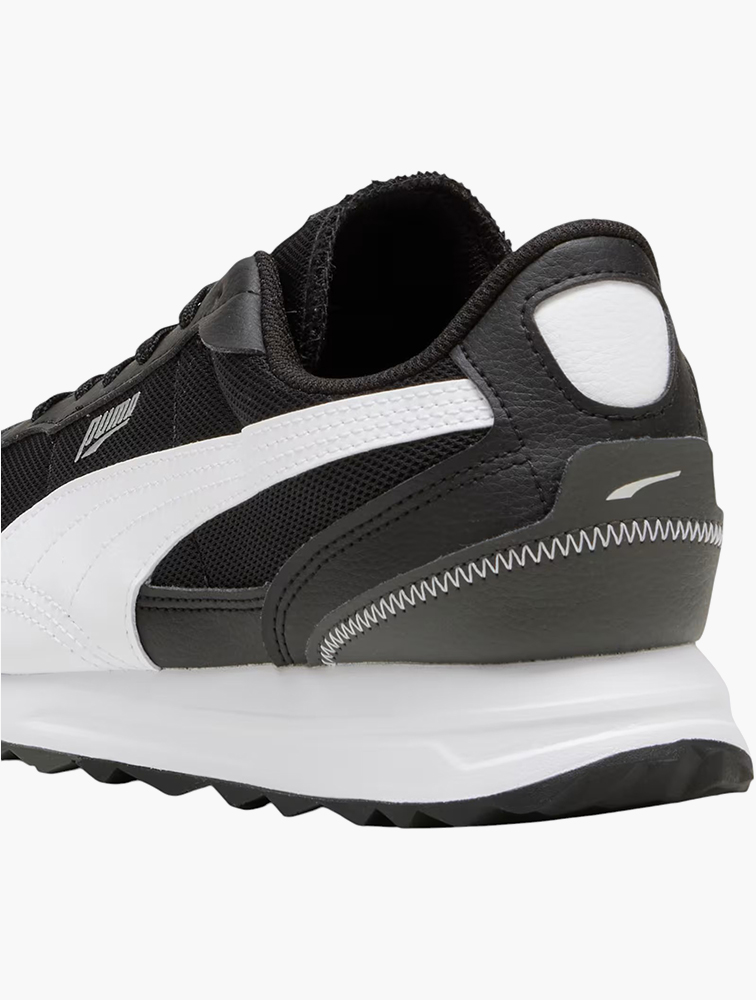 MyRunway | Shop PUMA Black & White Road Rider Leather Lace Up
